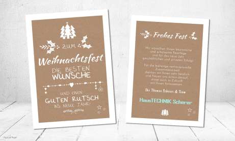 Weihnachtskarten geschäftlich individuell mit Logo gestalten lassen