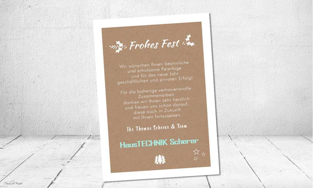 Weihnachtskarte geschäftlich nachhaltig