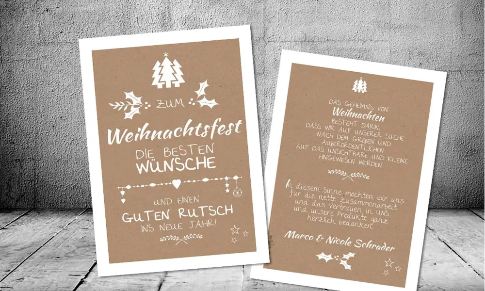 Weihnachtskarten geschäftlich individuell mit Logo gestalten lassen