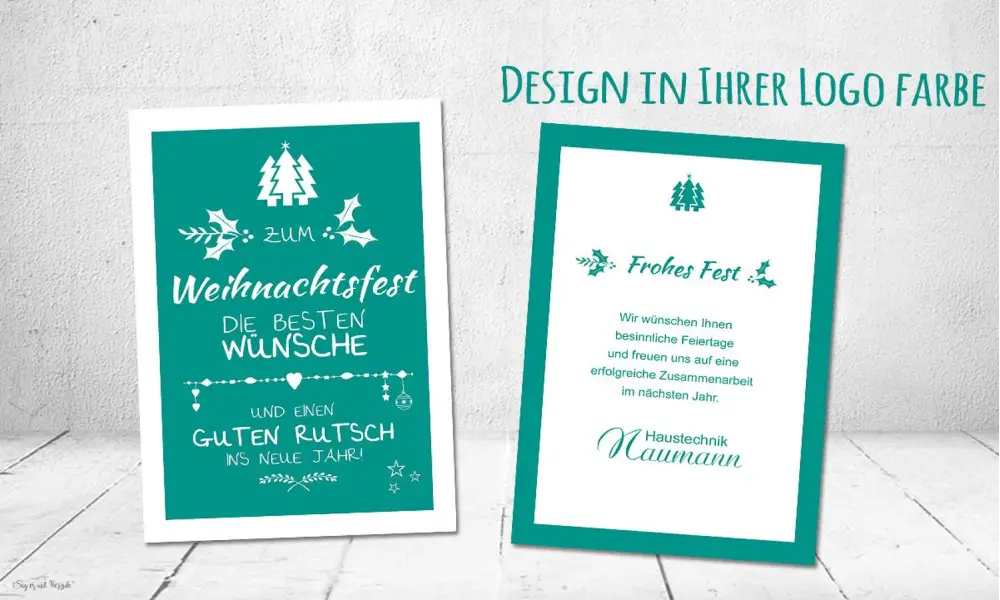 Weihnachtskarten geschäftlich individuell mit Logo gestalten lassen