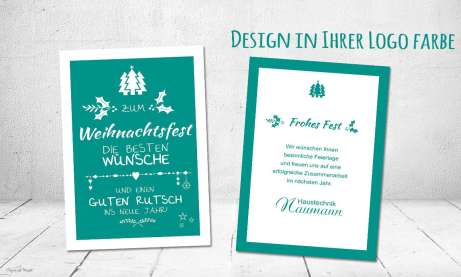 Weihnachtskarten geschäftlich individuell mit Logo gestalten lassen