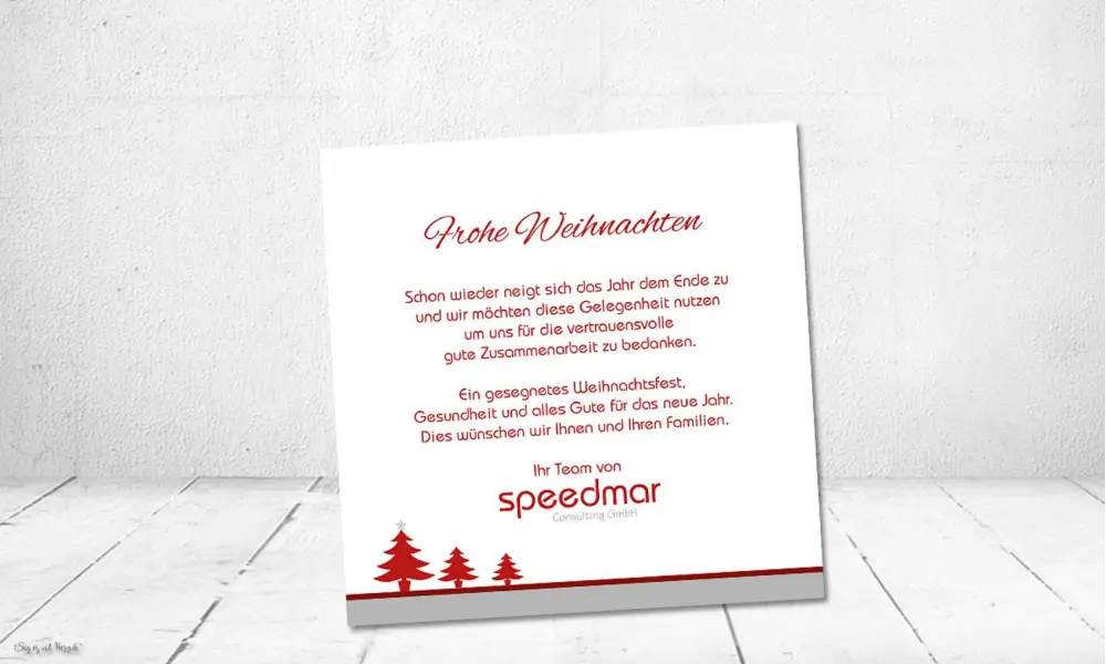 Firmen Weihnachtsgruß rote Weihnachtskugel
