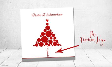 Weihnachtskarte für Firmen quadratisch mit Logo