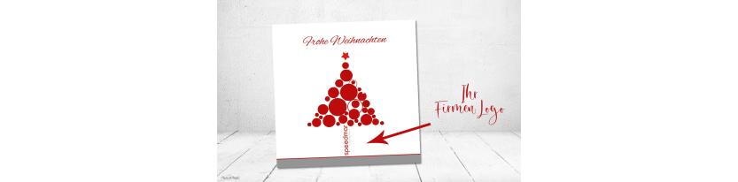 Weihnachtskarte für Firmen quadratisch mit Logo