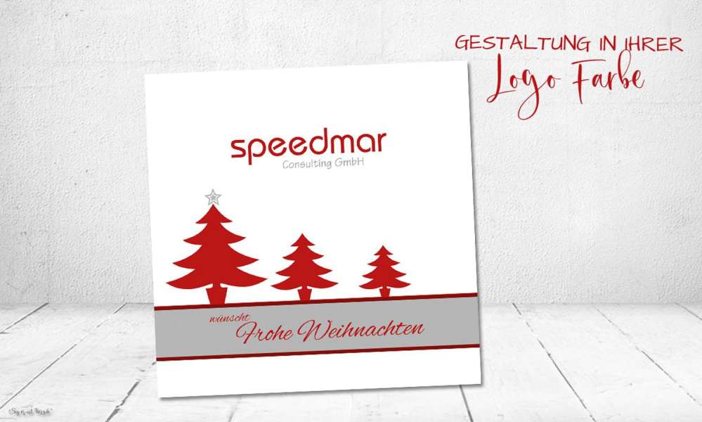 Weihnachtskarte für Firmen quadratisch mit Logo
