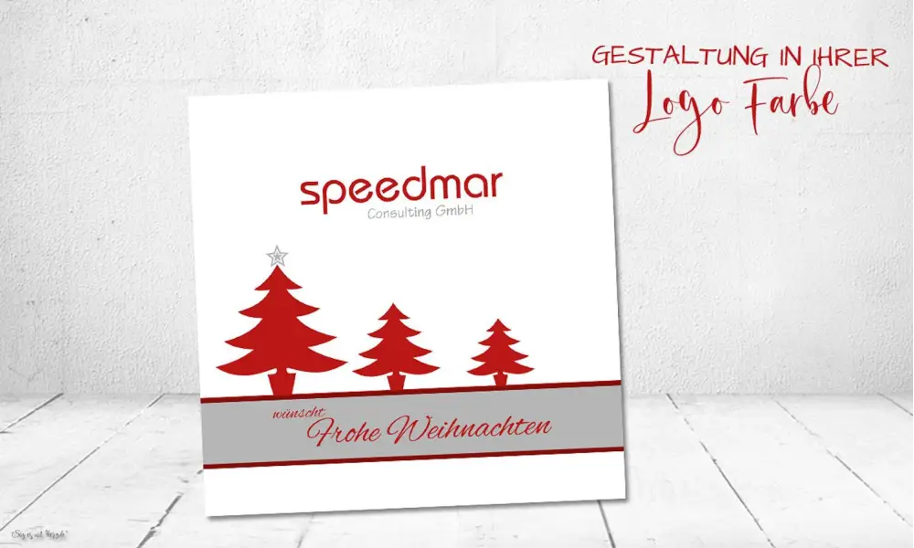 Weihnachtskarte für Firmen quadratisch mit Logo