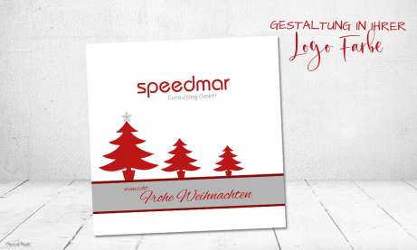Weihnachtskarte für Firmen quadratisch mit Logo