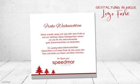 Weihnachtskarte für Firmen quadratisch mit Logo