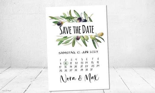 Save the date karte hochzeit kalender Postkarte