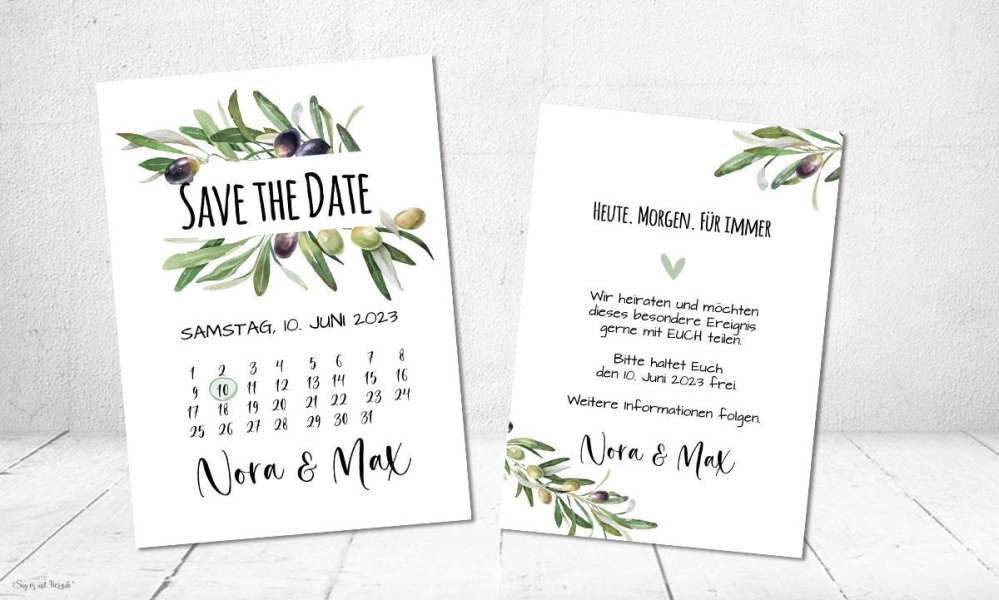 Save the date karte hochzeit kalender Postkarte