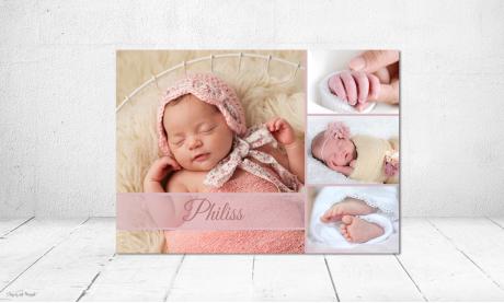 Dankeskarte Geburt Postkarte rosa