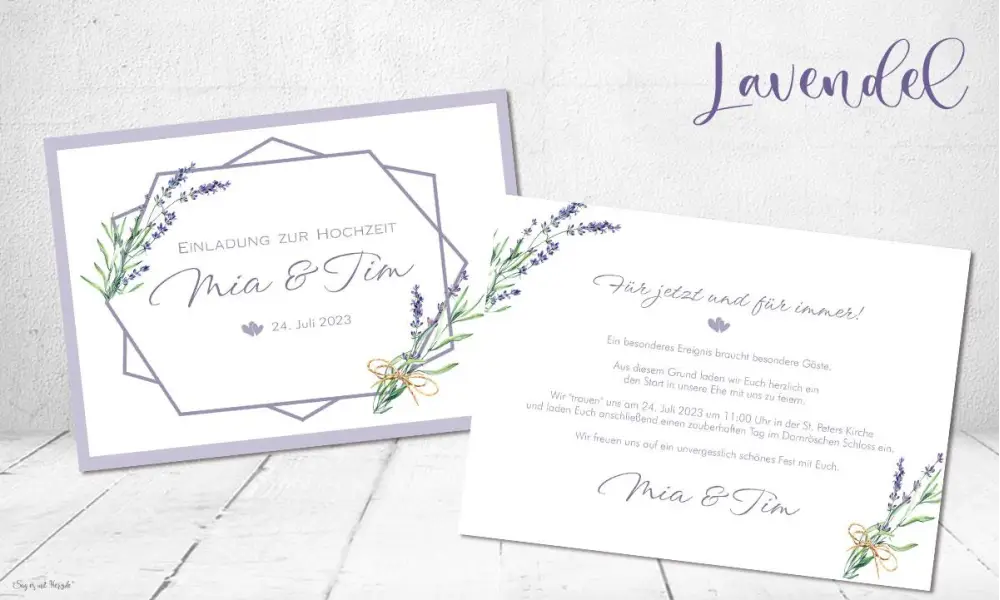 Einladungskarten Hochzeit Lavendel ❤