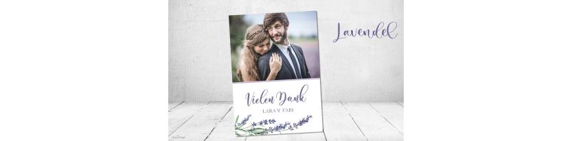 Dankeskarten Hochzeit Postkarte Lavendel flieder