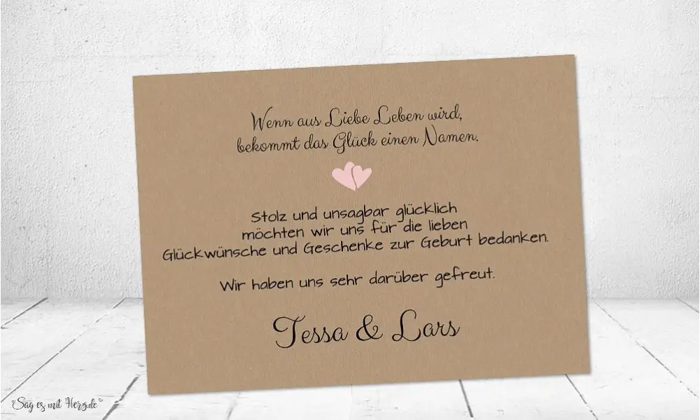 Dankeskarten Geburt viele Fotos Vintage