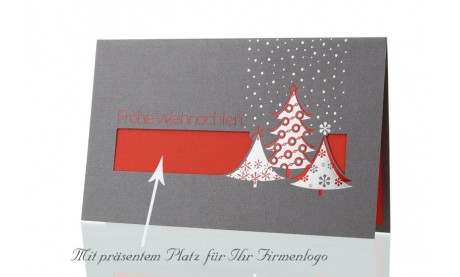 Weihnachtskarte für Firmen, Silberregen
