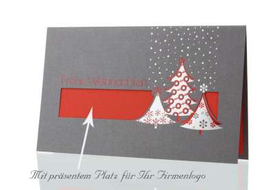 Weihnachtskarte für Firmen, Silberregen