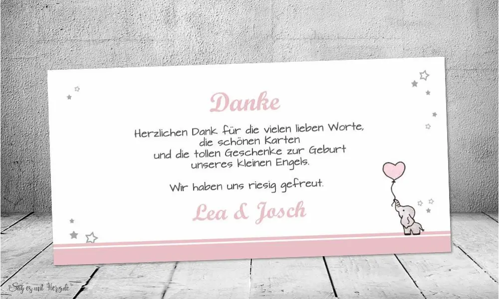 Danksagung Geburt Elefant
