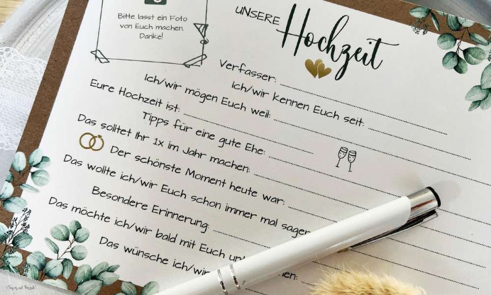 Gästebuch Karte Hochzeit