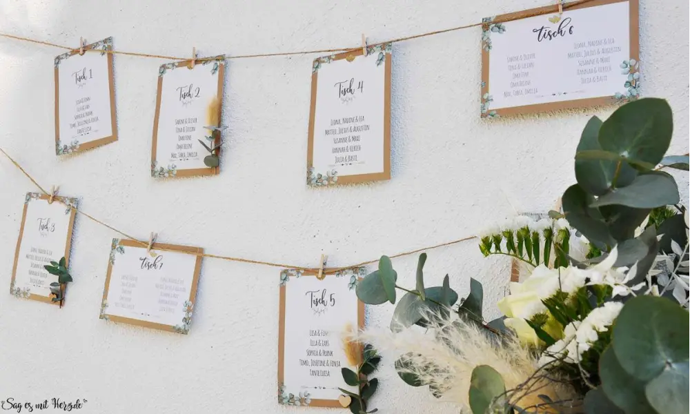 Tischplan Karten Sitzplan Hochzeit