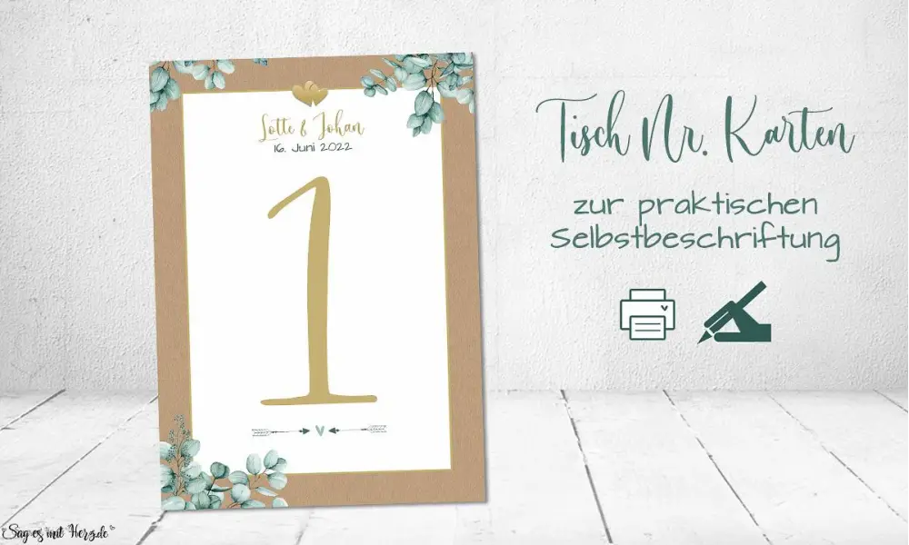 Tischkarten Hochzeit Vintage Kraftpapier