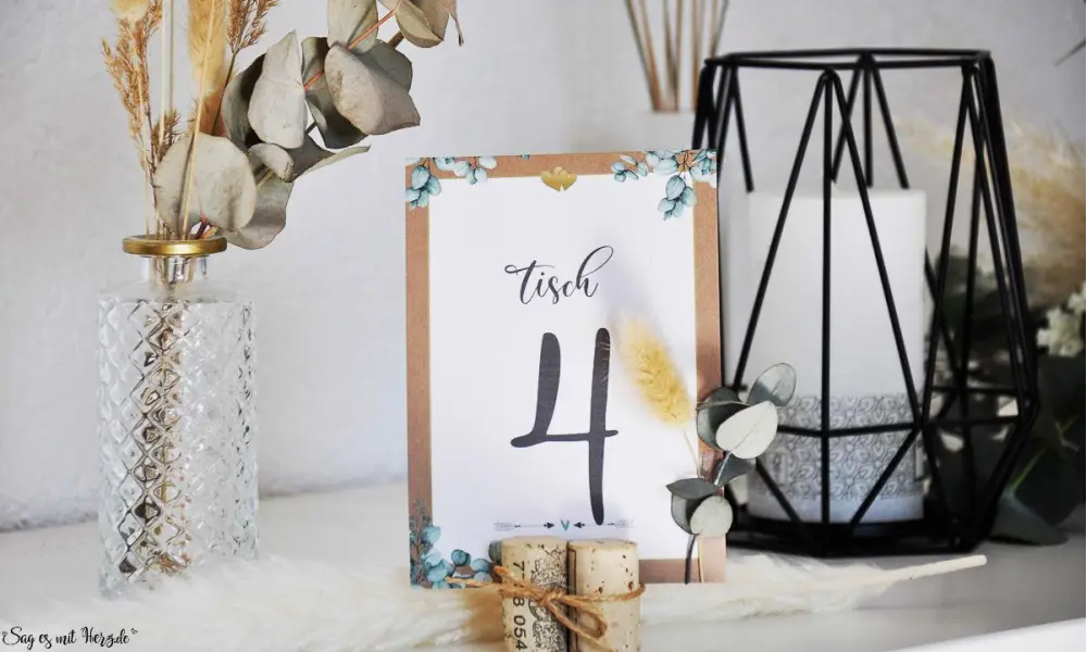 Tischkarten Hochzeit Vintage Kraftpapier