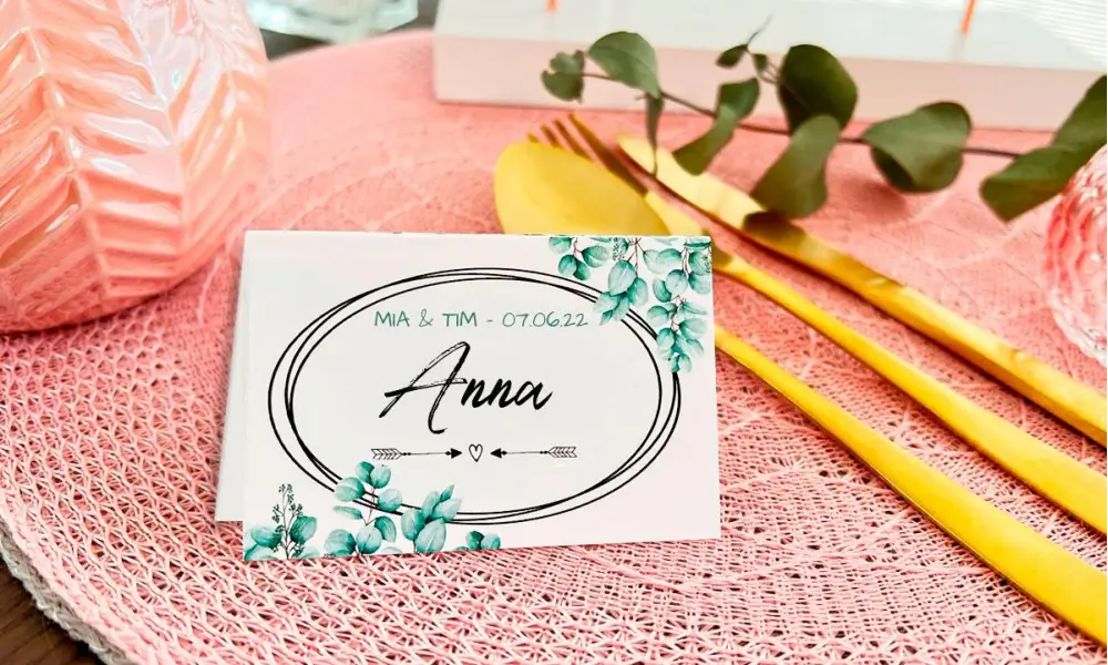 Platzkarten Tischkarten Hochzeit Klappkarte