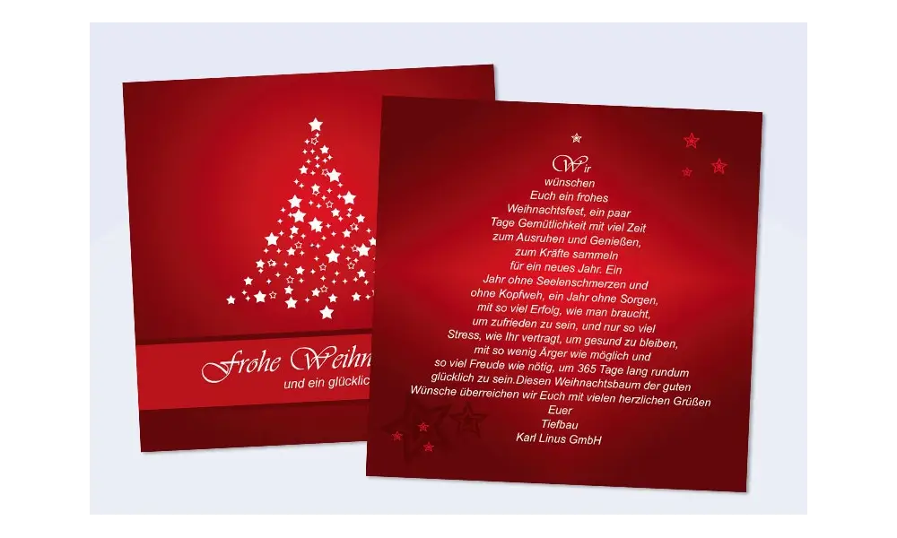 Weihnachtskarte geschäftlich mit Logo- und Firmeneindruck "Weihnachtsbaum"
