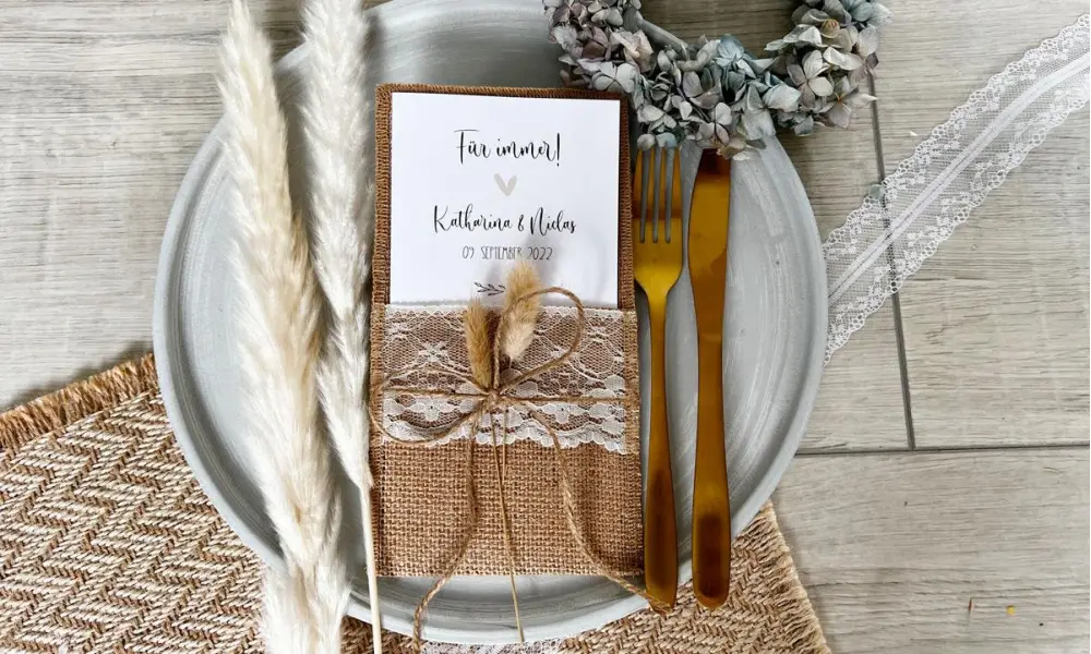 Bestecktaschen Hochzeit Vintage