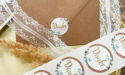 Danke Sticker Vintage Hochzeit