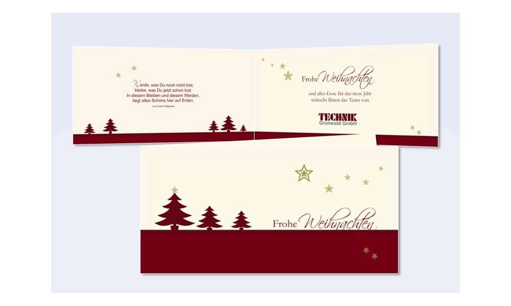 Weihnachtskarte geschäftlich, DIN Lang, "Tannenzauber" in rot Weihnachtskarte geschäftlich, DIN Lang, "Tannenzauber" in rot