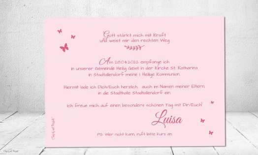 Einladungskarten Kommunion Mädchen
