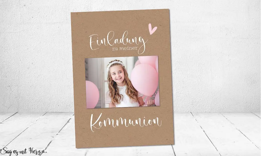 Einladungskarten Kommunion Mädchen mit Foto