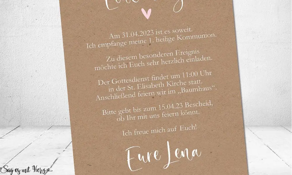 Einladungskarten Kommunion Mädchen mit Foto