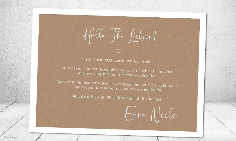 Einladungskarten Konfirmation Vintage mit Foto