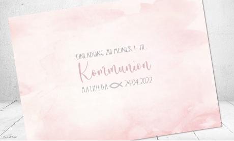 Einladungskarten Kommunion rosa