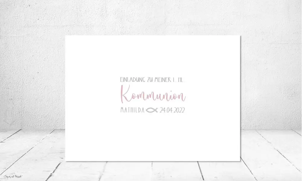 Einladungskarten Kommunion rosa