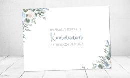 Einladungskarten Kommunion floral Aquarell