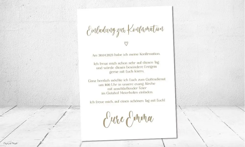 Einladung Konfirmation Mädchen mit Foto