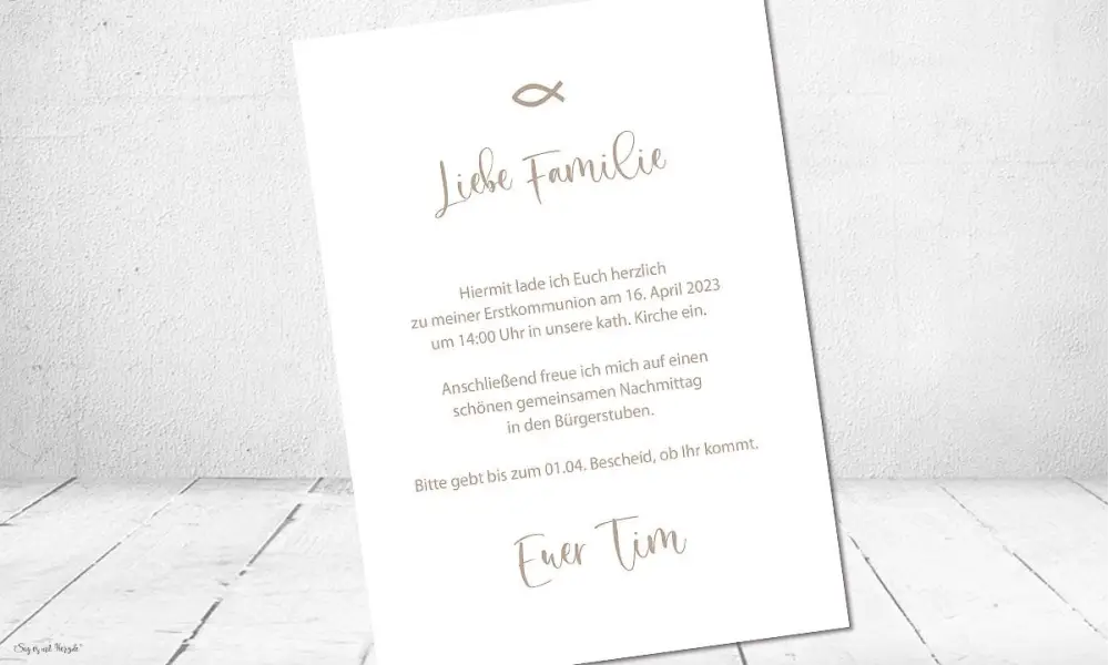 Einladungskarte Kommunion Junge mit Foto