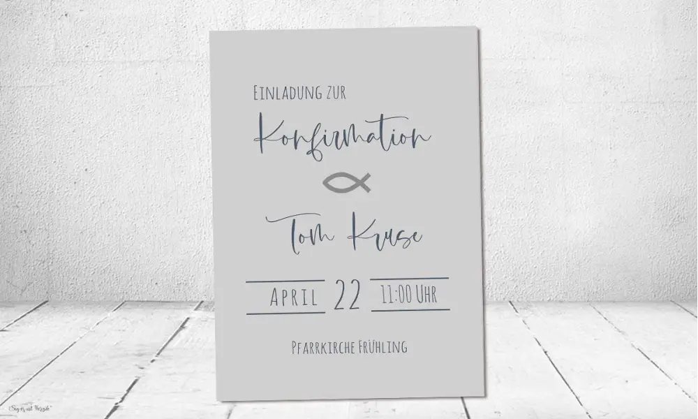 Einladungskarten Konfirmation Anker & Herz