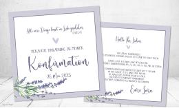 Einladungskarten Konfirmation flieder lila ohne Foto Lavendel