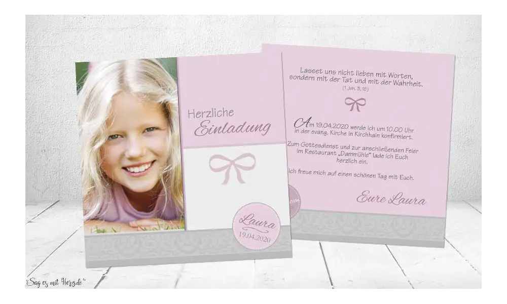 Einladungskarten Konfirmation Foto quadratisch