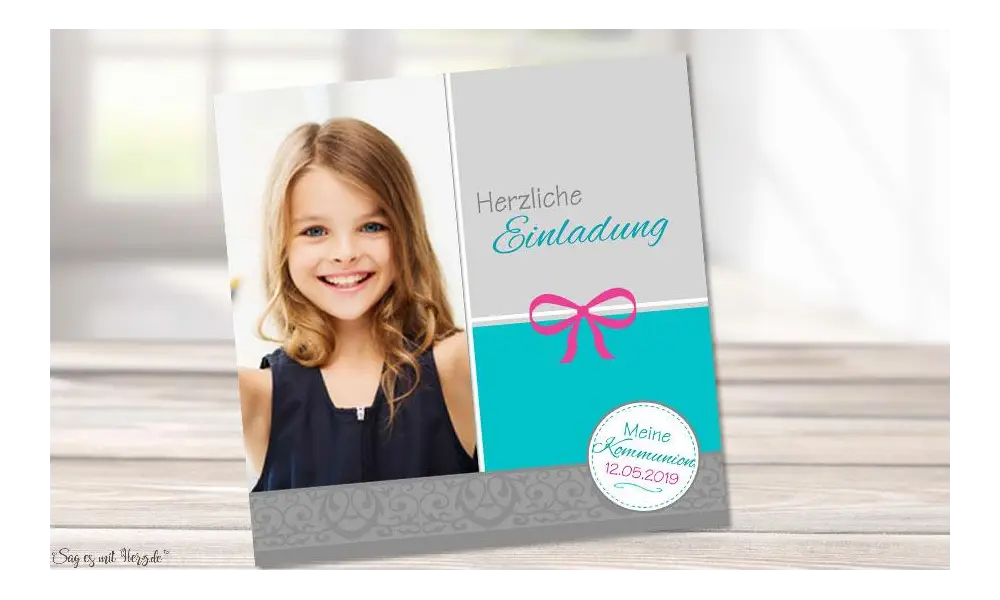 Einladungskarten Konfirmation Foto quadratisch