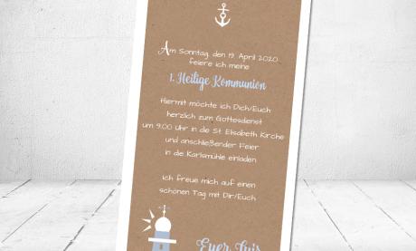 Einladungskarten Kommunion Leuchtturm