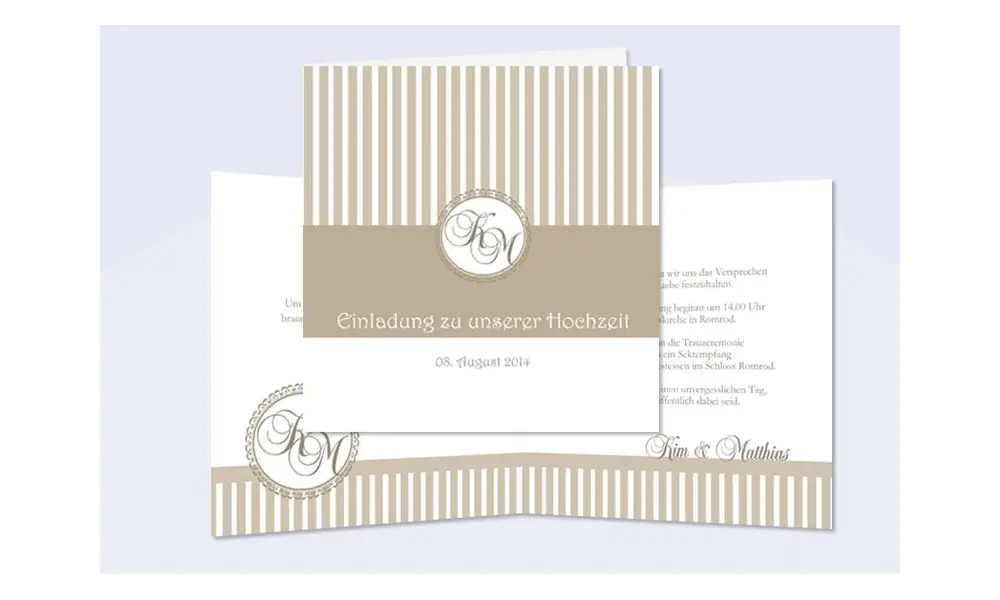 Einladung Hochzeit "Nostalgie", Klappkarte Quadrat 