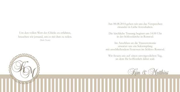 Einladung Hochzeit "Nostalgie", Klappkarte Quadrat 