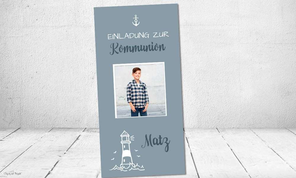 Einladungskarten Konfirmation Leuchtturm