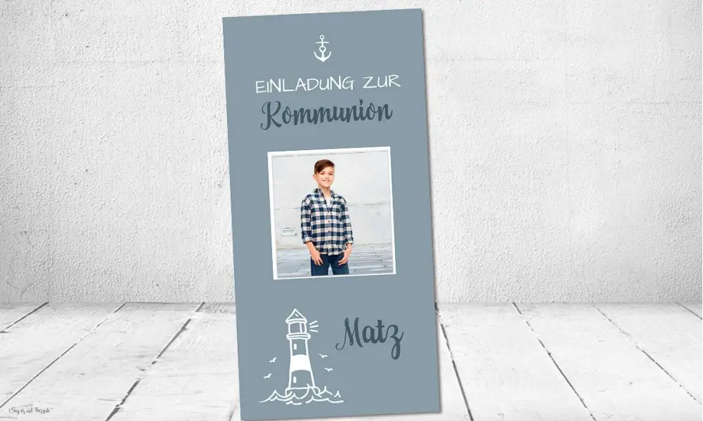 Einladungskarten Konfirmation Leuchtturm