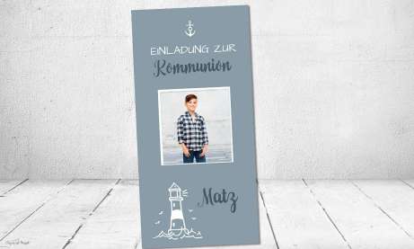 Einladungskarten Konfirmation Leuchtturm