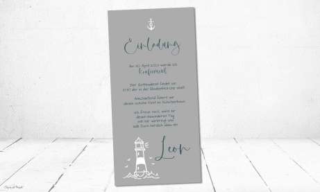 Einladungskarten Konfirmation Leuchtturm